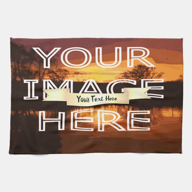 Personlig Photo Print Tea Tower Kökshandduk (Horisontell)