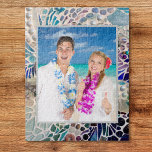 Personlig Photo Pussel<br><div class="desc">Du kan anpassa det här pusslet med ett eget foto. Ram är dekorerat med en utskrift av min Seashell Mosaic. Det gjordes med snäckor och små fragment av färgad glas och småstarna. Original Mosaic © Michele Davies</div>