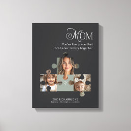 Personlig Photo Puzzle Biet Art Mamma + 2 Namn Canvastryck