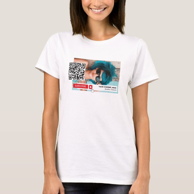 Personlig Photo & QR-kod, Youtube - Vlogger T Shirt (Framsida)
