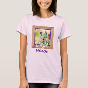 Personlig Photo Ram Cute Blad-Mamma T Shirt