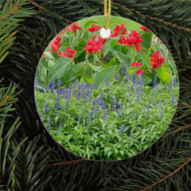 Personlig Photo Round Ceramic Ornament (Skapare uppladdad)