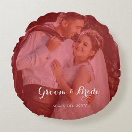 Personlig Photo Round Pillow för Par inLove Rund Kudde