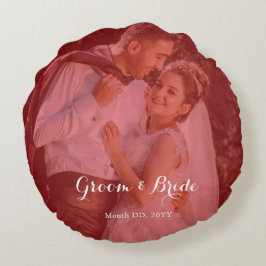 Personlig Photo Round Pillow för Par inLove Rund Kudde