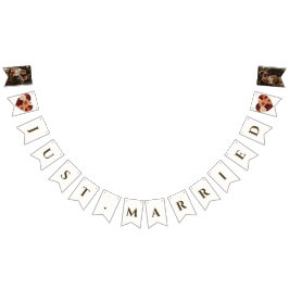 Personlig Photo Rustic Fall Blommigt Bröllop Vimplar