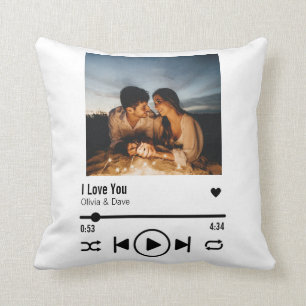 Personlig Photo Sång Playlist Valentine  Kudde
