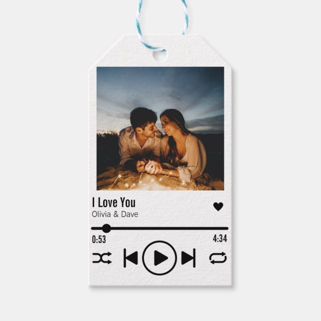 Personlig Photo Sång Playlist Valentine Presentetikett (Framsidan)