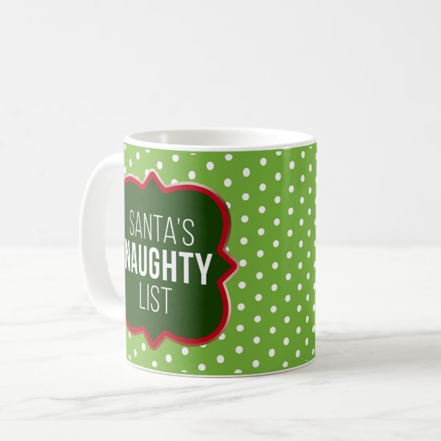 Personlig Photo Santa's Naughty List Kaffemugg (Framsida vänster)