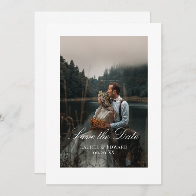Personlig Photo Save the Date Flat Card Spara Datumet (Fram/baksida)