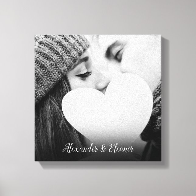 Personlig Photo Script Namn Canvastryck (Framsida)