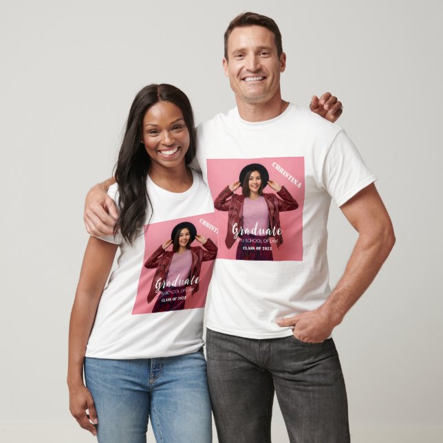 Personlig Photo Script Student T Shirt (Unisex)