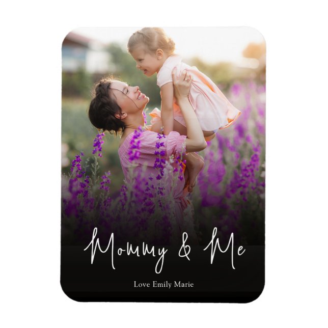 Personlig Photo Simple Mamma and Me Anpassningsbar Magnet (Vertikal)