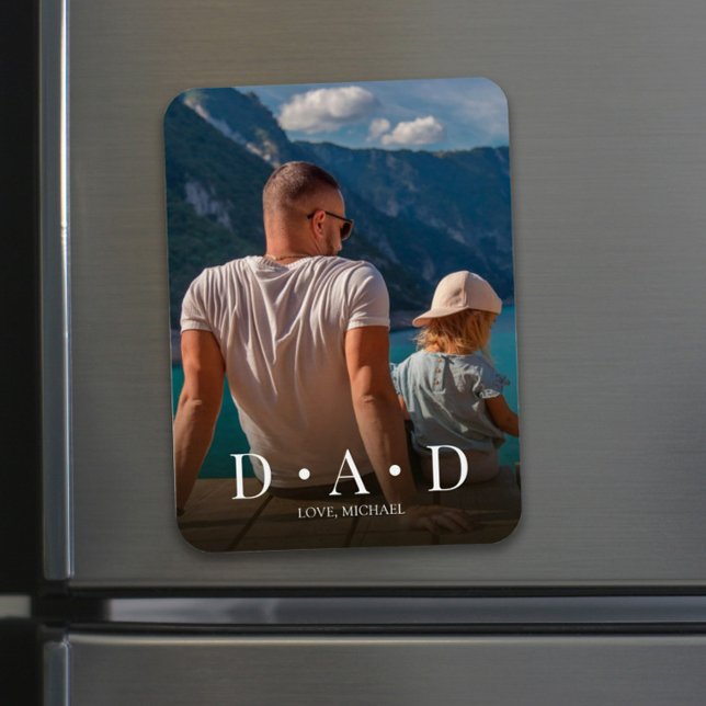 Personlig Photo Simple Modern Pappa Anpassningsbar Magnet (Skapare uppladdad)