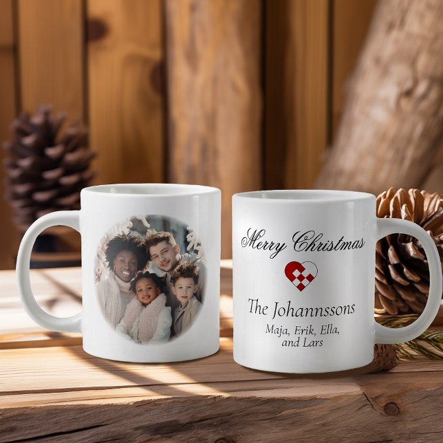 Personlig Photo Small Yule Heart Jumbo Mugg (Skapare uppladdad)