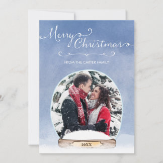 Personlig Photo Snö Globe God jul Card Meddelande