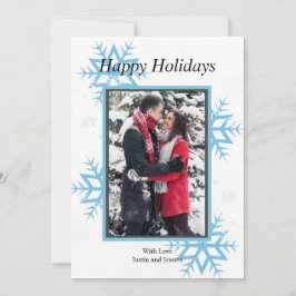 Personlig Photo Snowflake Flate Helgdag Card Julkort