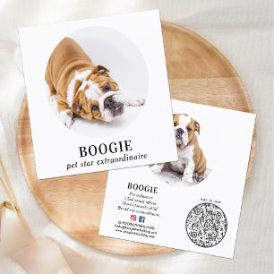 Personlig Photo Social Media Hund Pet Influencer Fyrkantigt Visitkort