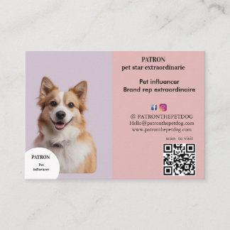 Personlig Photo Social Media Hund Pet Influencer Visitkort