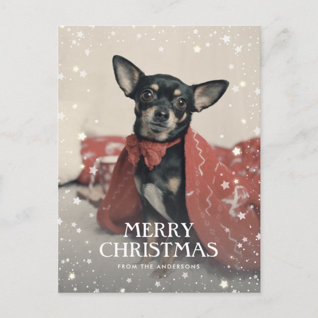 Personlig Photo Stars Snö jul Helg Vykort (Framsida)