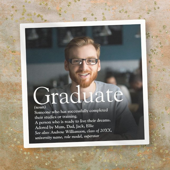Personlig Photo Student Definition Pappersservett (Personalized Photo Graduate Definition Napkins)