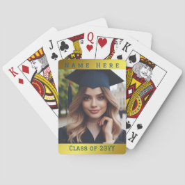 Personlig Photo Studenten Class Namn Guld Blue Casinokort