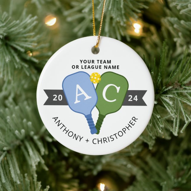 Personlig Photo Team Player Pickleball Ornament (Träd)