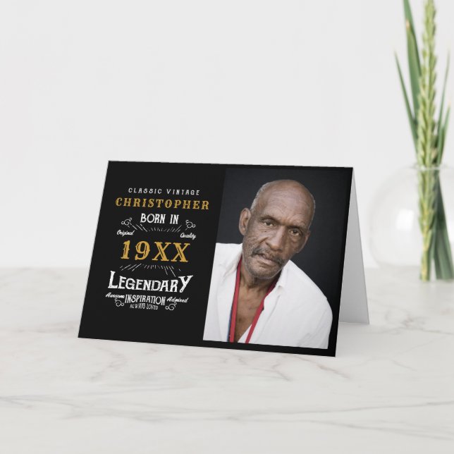 Personlig Photo Template Birthday Legendary Pappa Kort (Framsida)