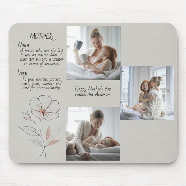 Personlig Photo & Text Mousepad-Mors dag Musmatta (Framsidan)