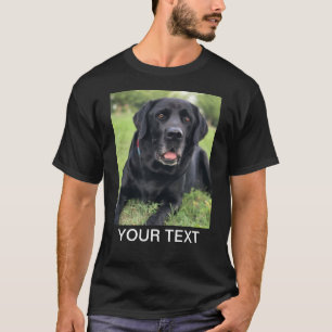 Personlig Photo Text Pet Hund Black T Shirt