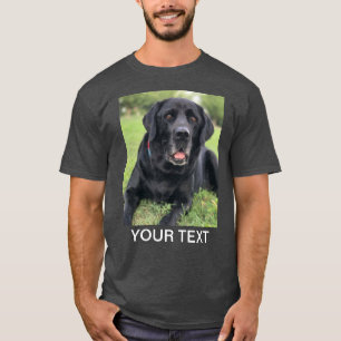 Personlig Photo Text Pet Hund Grått T Shirt