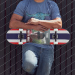 Personlig Photo/ Text Red, White and Blue Mini Skateboard Bräda 18,5 Cm<br><div class="desc">En roligt helt anpassade skateboard! Lägg till foton,  text,  bilder och mycket mer i några enkla klick. Underbar för en unik anpassningsbar biet! Njut!</div>