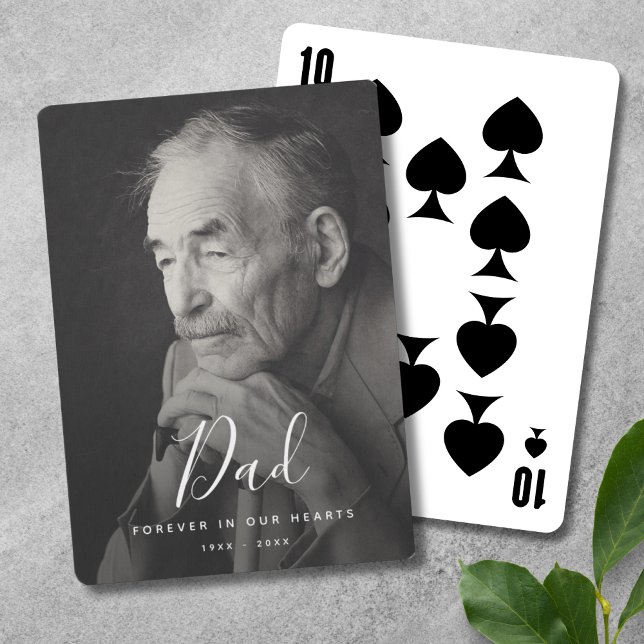 Personlig Photo Tribute Funeral Casinokort (Dad Photo Memorial Poker Cards)