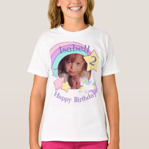 Personlig Photo Unicorn-födelsedag T-shirt