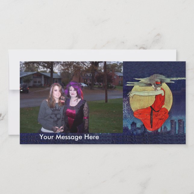 Personlig Photo Vintage Witch Woman Flyter (Framsida)