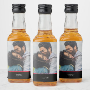 Personlig Photo Wedding Favor Mini Spritflaskor Etikett