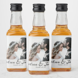 Personlig Photo Wedding Favor Spritflaskor Etikett