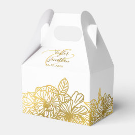 Personlig Photo White Guld Flowers Chic Bröllop Presentaskar