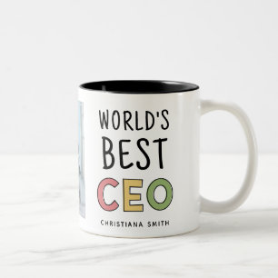 Personlig Photo World's Best CEO Två-Tonad Mugg