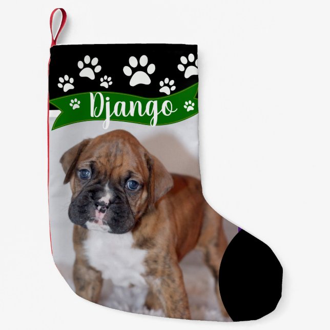 Personlig Photo Your Hund Jul Stockings Liten Julstrumpa (Framsidan)