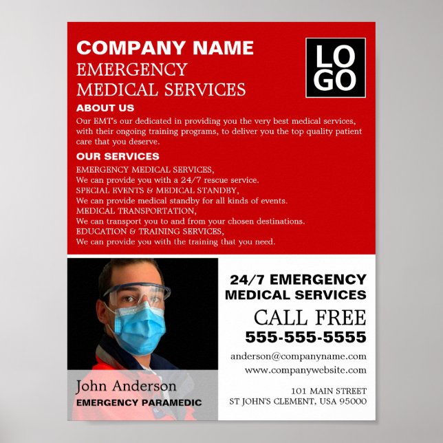 Personlig Photograf, EMT, Sjukvårdare Poster (Framsidan)