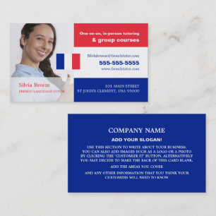 Personlig Photograf, Fransk Language Tutor Visitkort