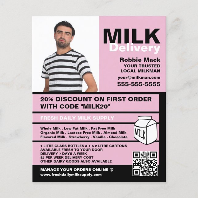Personlig Photograf, Milkman/Woman Delivery Flygblad (Framsidan)