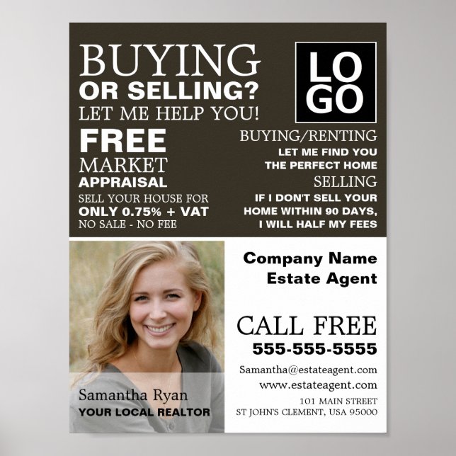 Personlig Photograf, Realtor, Gods Agent Poster (Framsidan)
