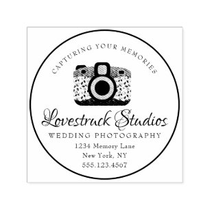 Personlig Photografer Business Logotyp Camera Självfärgande Stämpel