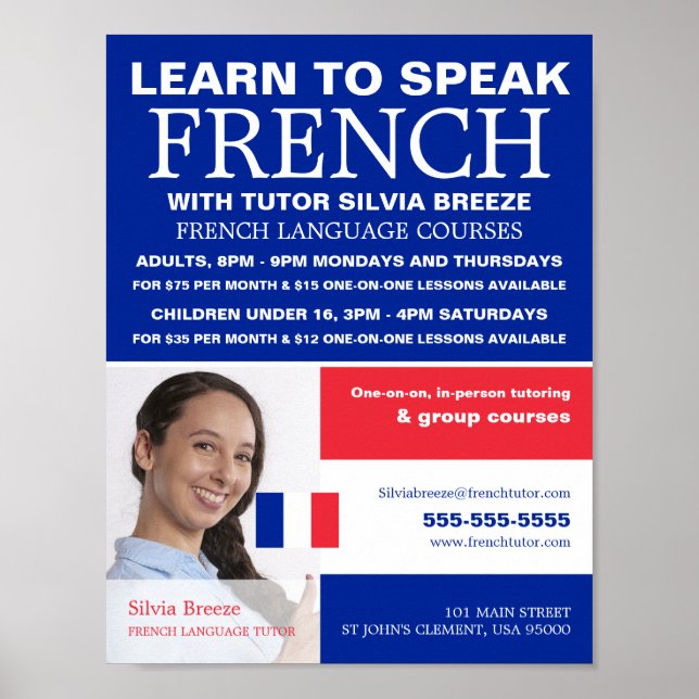 Personlig Photograph, Fransk Language Course Poster (Framsidan)