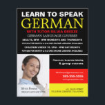 Personlig Photograph, tyska språkkursen Flygblad<br><div class="desc">Personlig Photograph,  German Language Course Advertising Flyers by the Affärskort Store.</div>