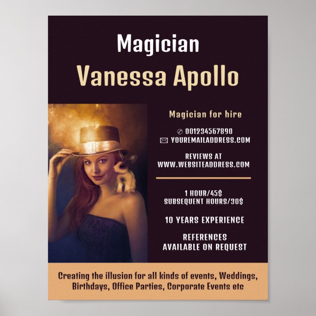 Personlig Photography, Magician Advertising Poster (Framsidan)