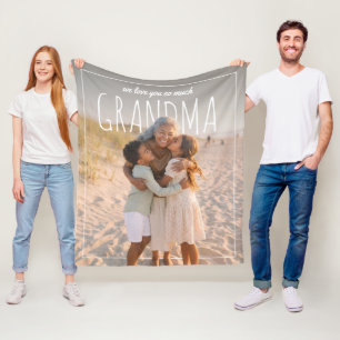 Personlig PhotoPop Vi älskar dig så mycket Mormor Fleecefilt