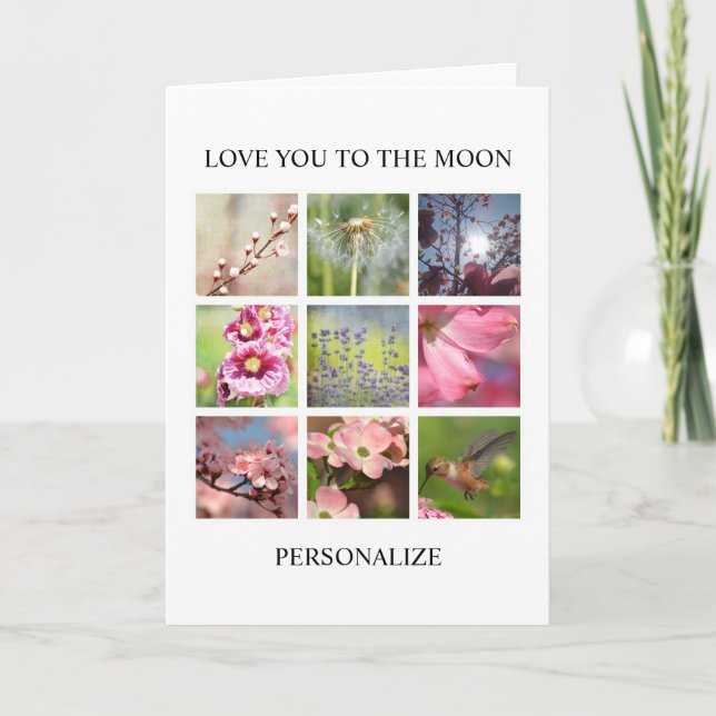 Personlig Photos Collage with Your Text Kort (Framsida)