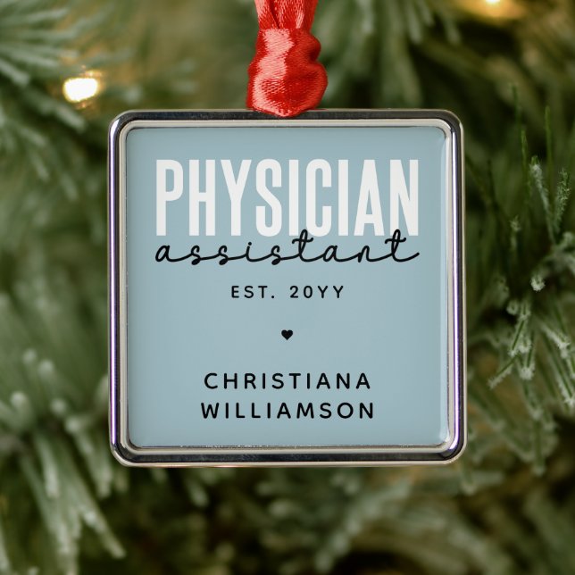 Personlig Physician Assistant PA Studenten Julgransprydnad Metall (Träd)